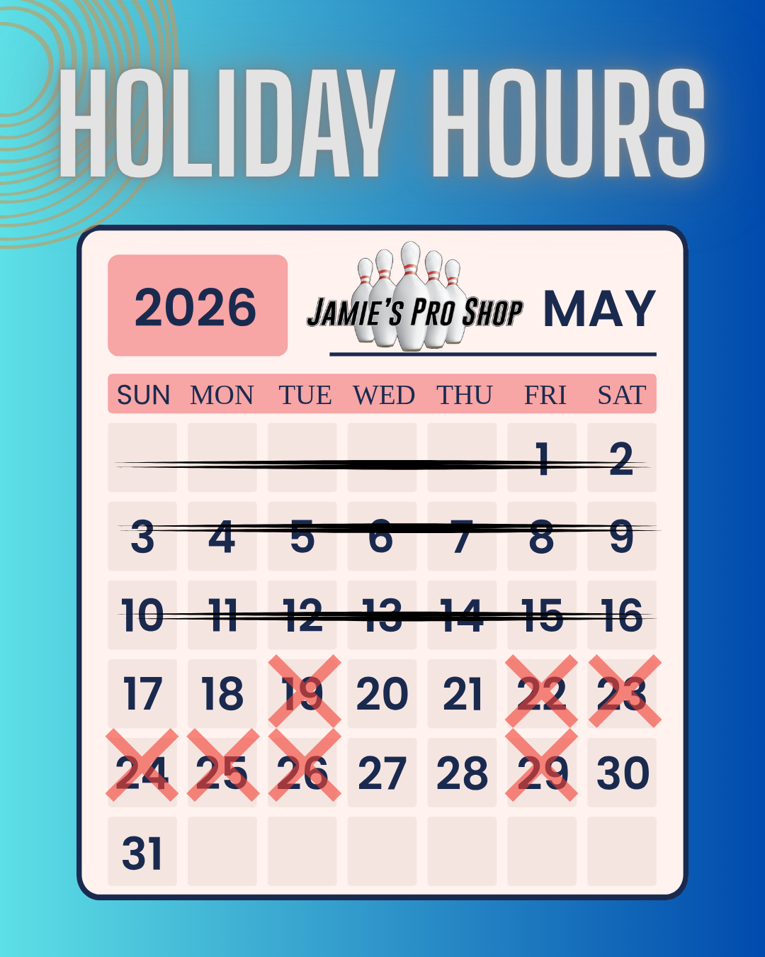 Holiday hours