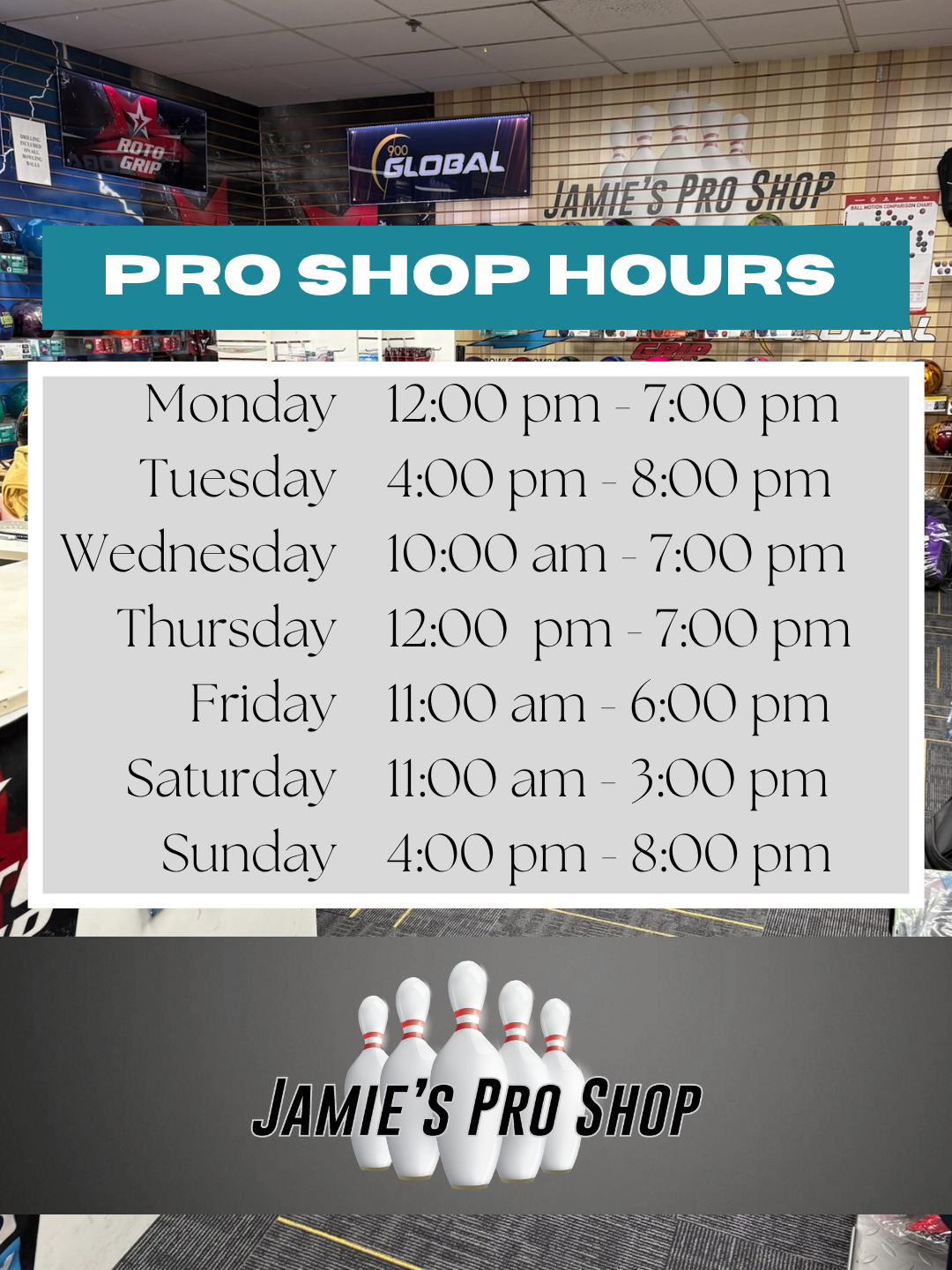 Pro shop hours