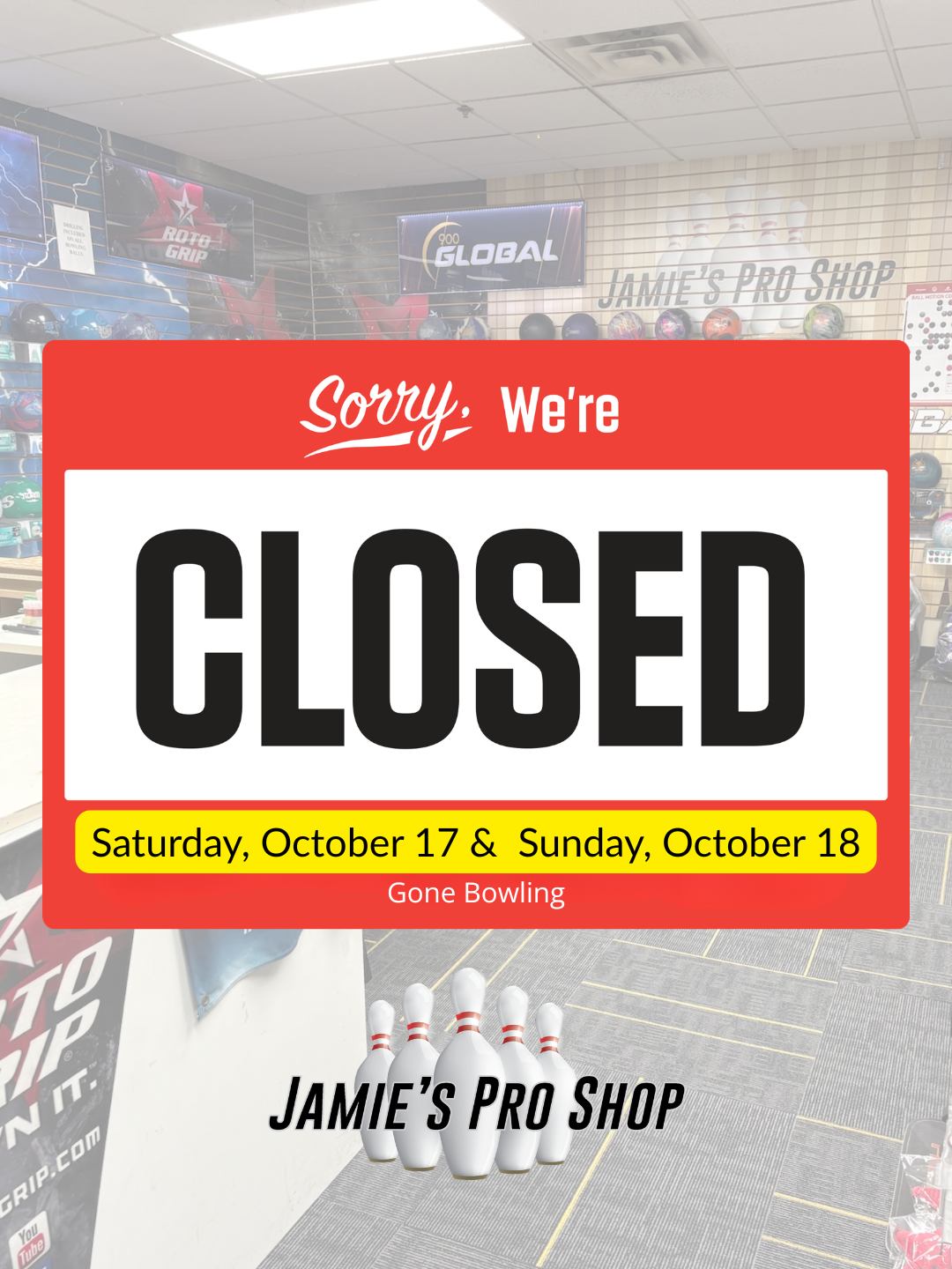 Closed this weekend